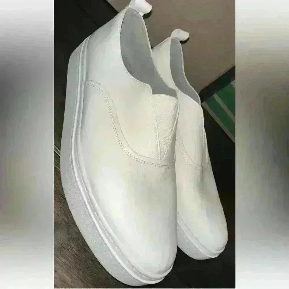 Eileen Fisher Byrdy White Leather Slip-on Sneaker Size 10